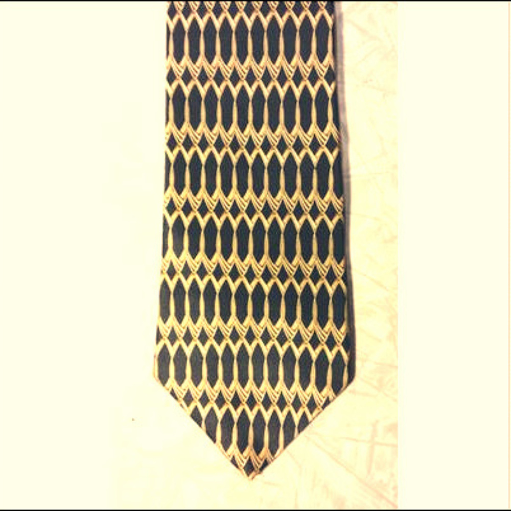 *Zylos George Machado ~ Black Gold Links Silk Tie